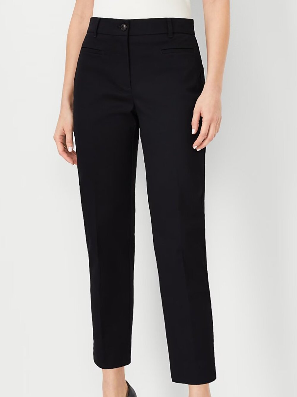 Ann Taylor Cotton Crop Pant Black Size 8 Curvy Fit NWT